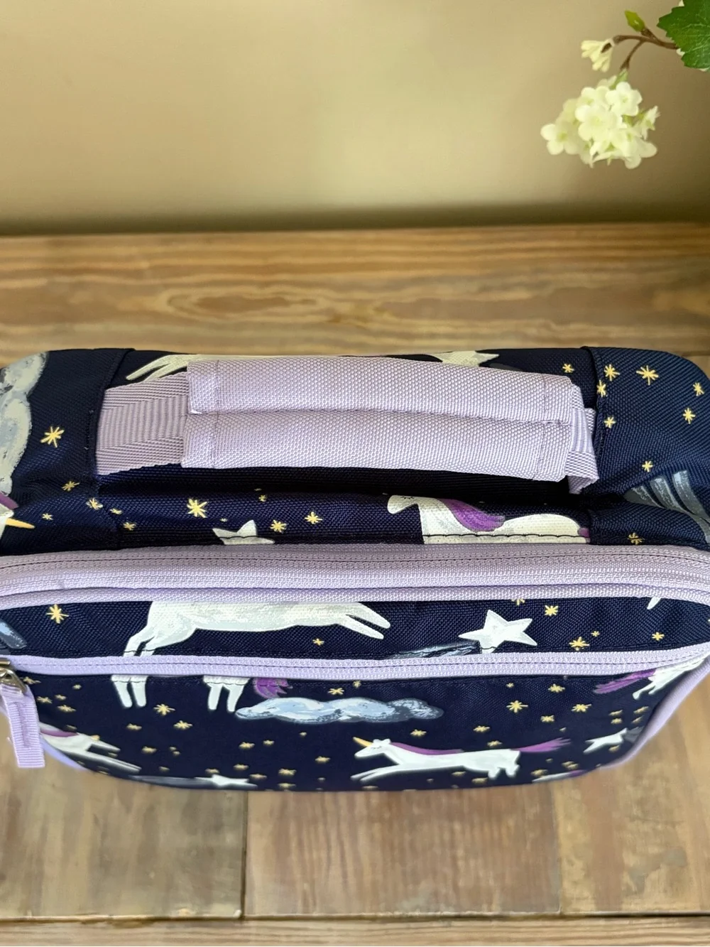 Pottery Barn Kids Navy & Purple Unicorn Lunch Bag 💜🦄